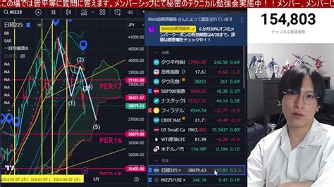 418、日経平均急落止まるか⁉海外勢が日本株を8310億円爆買い。tsmc決算で半導体株どうなる。ドル円も介入警戒水域。米国株、ナスダック