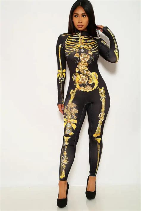 Black Gold Bad To The Bone One Piece Costume Amiclubwear