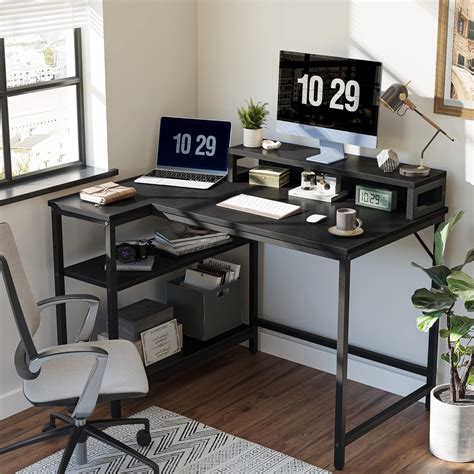 Buy CubiCubi 43 Small L Shaped Computer Desk With Monitor Stand