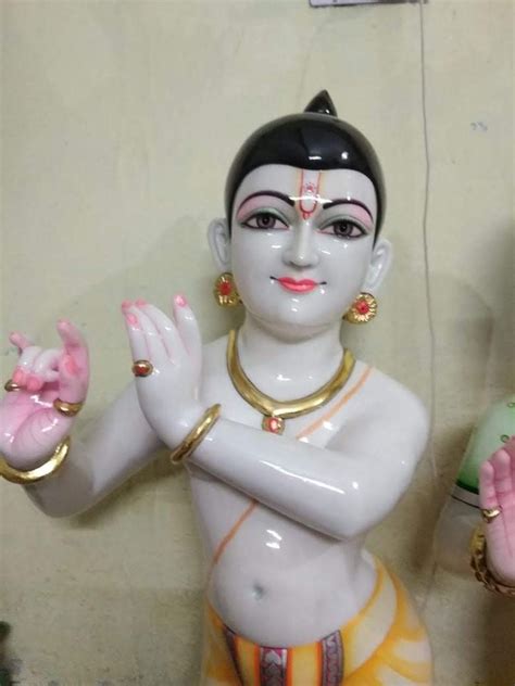 White Painted Marble Krishna Statue For Worship Size 2 Feet At Rs