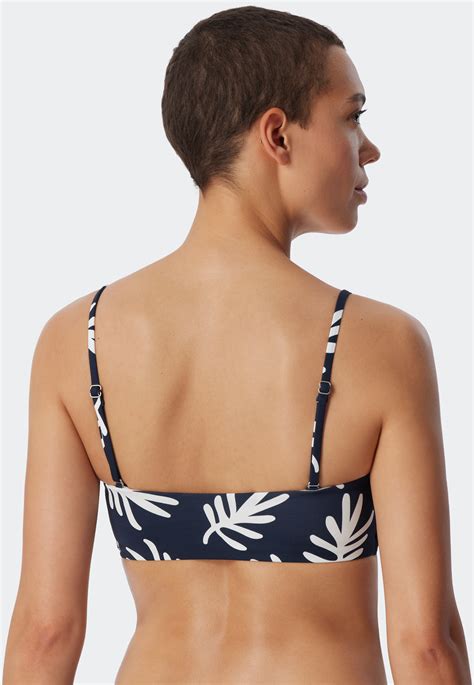 Bandeau Bikini Top gefüttert Softcups variable Träger Korallen