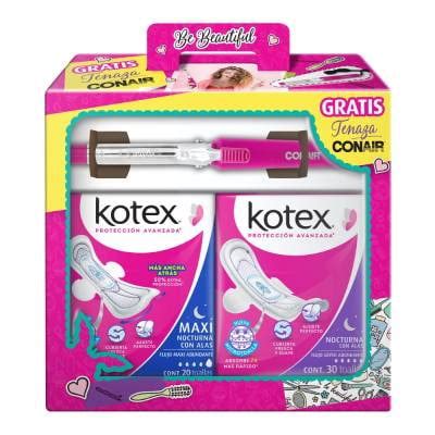 Toallas Femeninas Kotex Maxi Abundante Pzas M S Nocturna Flujo S Per