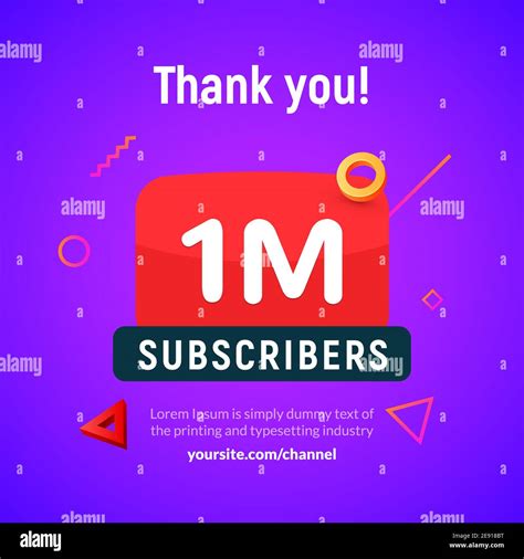 1 Million Followers Vector Post 1m Celebration One Million Subscribers Followers Thank You