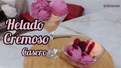 Helado Cremoso Casero Delicioso Helado Casero Helado Marmoleado Helado