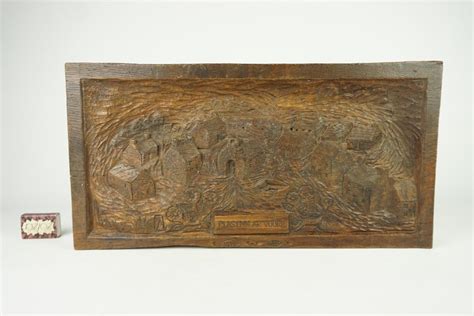 Big Carved Wood Relief Wall Art Vintage Wood Carved Relief Wall