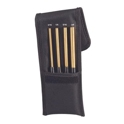 Brass Drive Pin Punch Set With Knurled Grip And Fabric Pouch 8