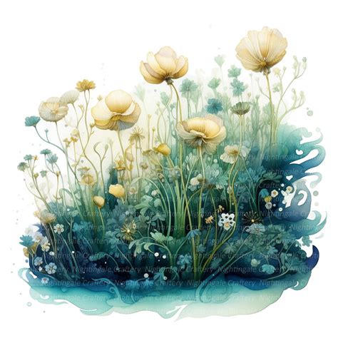 14 Elegant Underwater Plants Clipart, Printable Watercolor Clipart ...