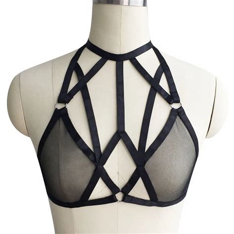 Sexy Open Chest Cage Bra Adjustable Body Harness Crop Top Lingerie