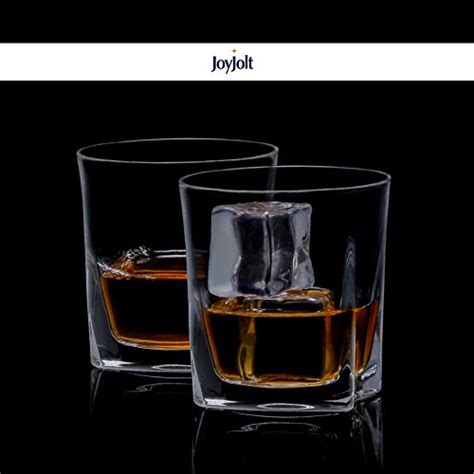 JoyJolt Luna Crystal Whiskey Glasses, Old Fashioned Whiskey Glass 10.5 ...