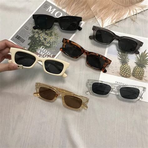 New Retro Small Square Frame Sunglasses Women Sun Glasses Etsy