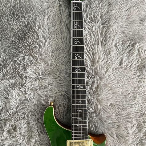 Semi Hollow Body PRS Electric Guitar Green Quilted Maple Top Gold