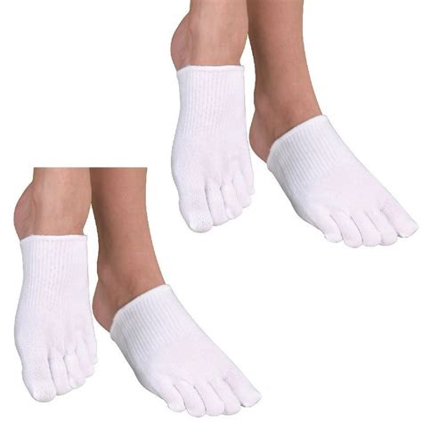 2 Pairs Gel Liner Metatarsal Toe Half Socks Protect Toes And Balls Of