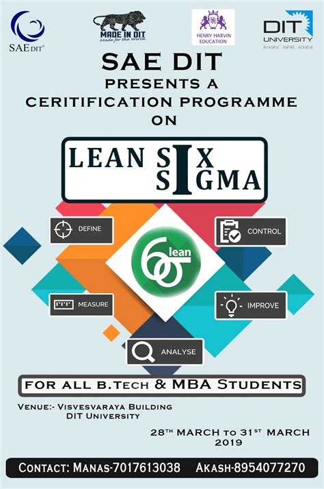 Lean Six Sigma 2019 Dit University Workshop Dehradun