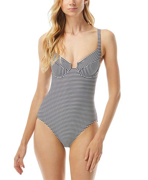 Michael Kors Cross Back Underwire One Piece Swimsuit Macys