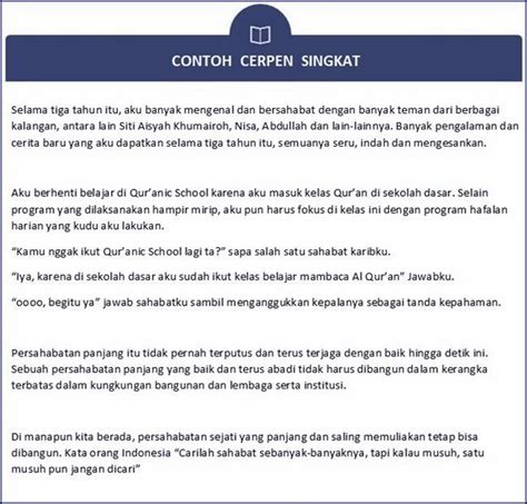 Contoh Cerpen Singkat Dan Unsur Intrinsiknya