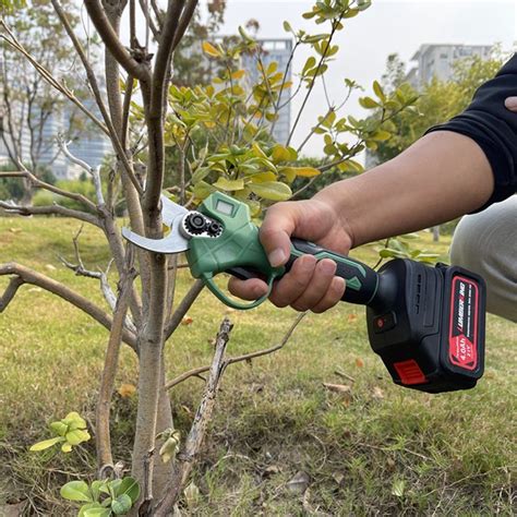 Hand Held Portable 28mm Wireless Branch Pruning Shear 21v Battery Powered Cordless Electric