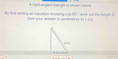 Solved Allowed A Right Angled Triangle Is Shown Below By First