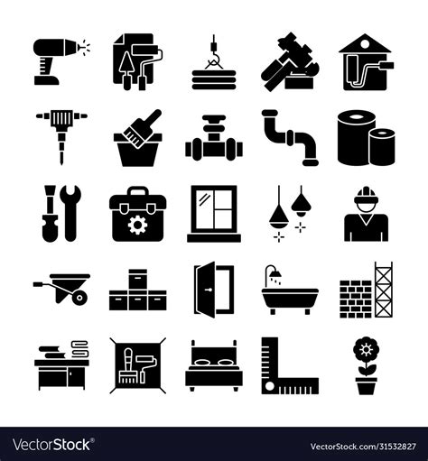 Home Improvement Icons Royalty Free Vector Image