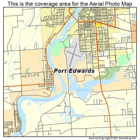 Aerial Photography Map of Port Edwards, WI Wisconsin