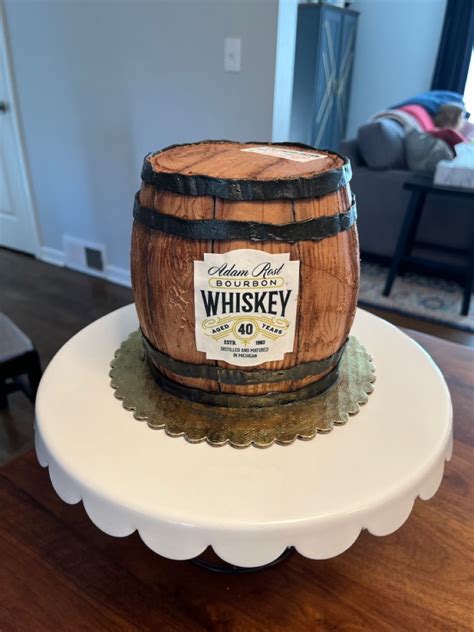 Whiskey Barrel Cake Barrel Cake 40th Birthday Cakes Round Birthday Cakes