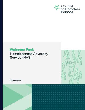 Fillable Online Chp Org Welcome Pack Homelessness Advocacy Service HAS