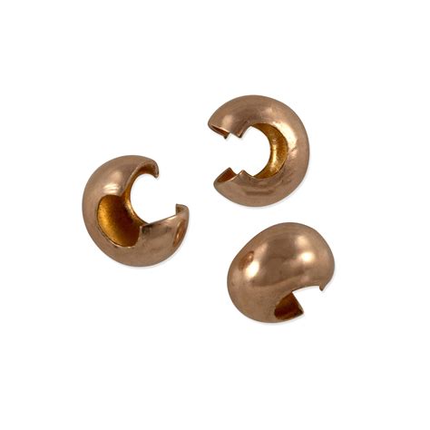 Crimp Bead Cover 4mm Rose Gold Filled 1 Pc