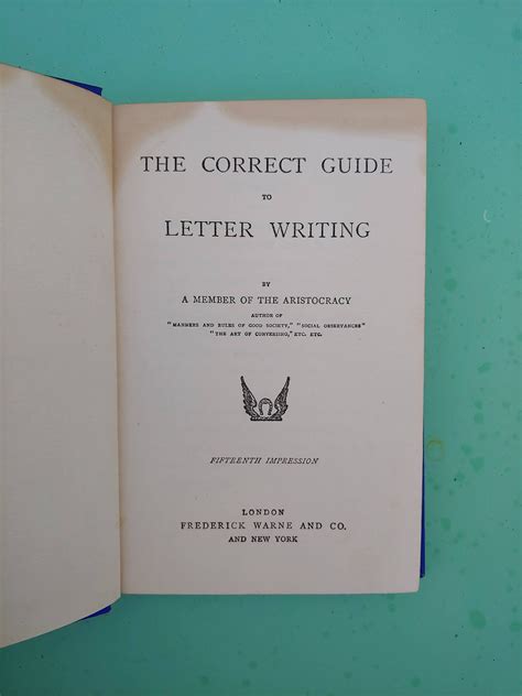 Writing Through The Decades The Correct Guide To Letter Writing 1890s