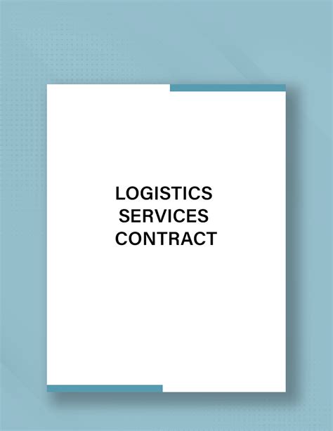 Logistics Services Contract Template in Pages, Word, Google Docs ...