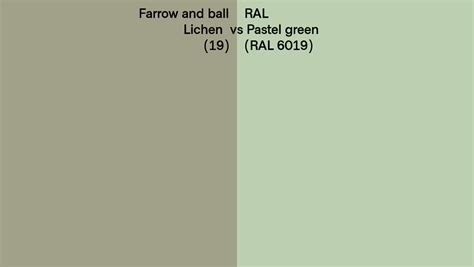 Farrow And Ball Lichen 19 Vs Ral Pastel Green Ral 6019 Side By Side Comparison