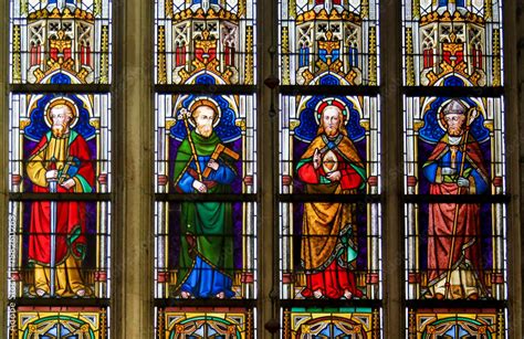 Stained Glass - Catholic Saints Stock Photo | Adobe Stock