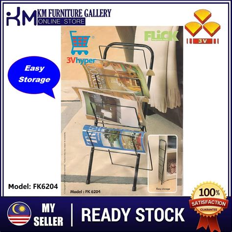 KM Furniture 3V Mini 4 Tiers Bookshelf Magazine Book Rack FK6204 Rak