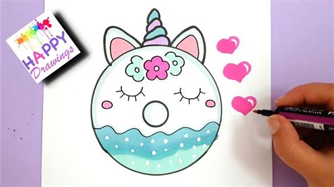 How To Draw A Unicorn Donut Kawaii Leren Tekenen Youtube Kawaii Porn