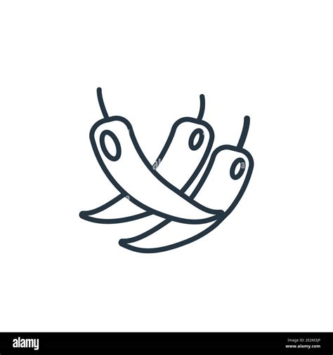 Hot chilli pepper outline vector icon. Thin line black hot chilli ...