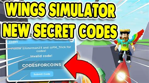 New Secret Wing Simulator Codes Roblox Youtube