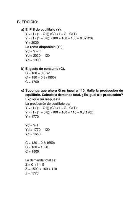 Ejercicios Resueltos Macrcoeconomia Ejercicios De Macroeconomía Docsity