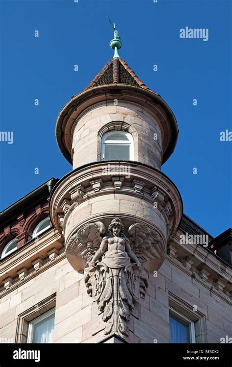 Oriel With Angel Figure Support House Art Nouveau Old Town