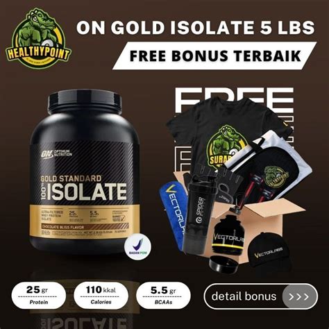 Jual Optimum Nutrition On Gold Standard Isolate 5 Lbs Bpom Whey Protein