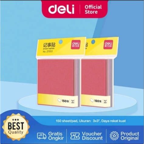 Jual Yenyen Atk Deli Sticky Note Memo Tempel X Lembar Kertas G