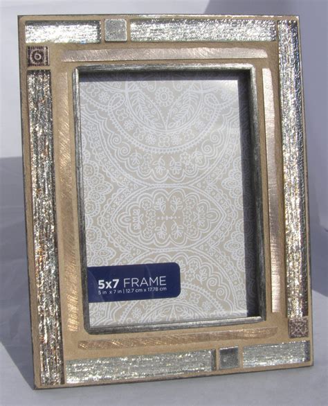 BreakItUpDesigns — Silver Gold Glass Photo Frame 5 x 7 Unisex...