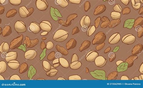 Seamless Pattern Nuts Walnut Pattern Stock Illustration Illustration