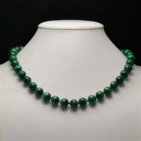 Collier Malachite Perle Ronde 10 Mm Collier Malachite Miracles