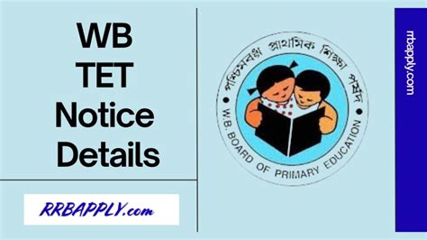 Wb Tet Notification Eligibility Application Form Details