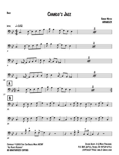 Changos Jazz bass (Download) sheet music www.3-2music.com