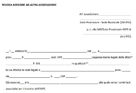 Revoca di adesione all Associazione sindacale cos è Pdf