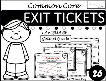 Common Core Exit Tickets Nd Grade Bundle By All Things Kay Tpt