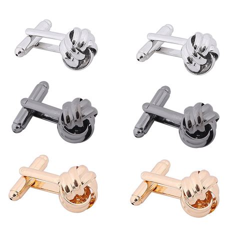 3 Pairs Male Cuff Links Men Shirt Cufflinks Knot Cufflinks Business ...