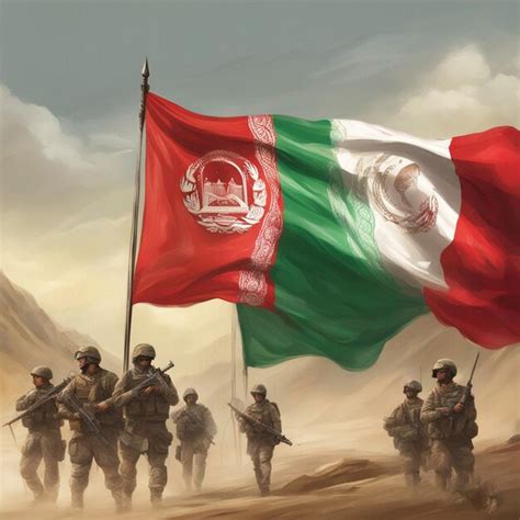 Premium AI Image | Afghanistan Flag Flying in the sky within the army