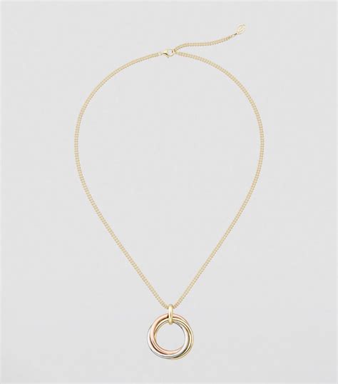 Cartier Medium White Yellow And Rose Gold Trinity Necklace Harrods Uk