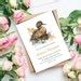 Beige Girl Mallard Duck Baby Shower Invitation Canva Template Duck