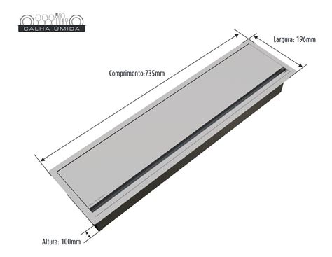 Calha Úmida Tampa Inox 304 Escorredor Louça Embutido Calha Úmida